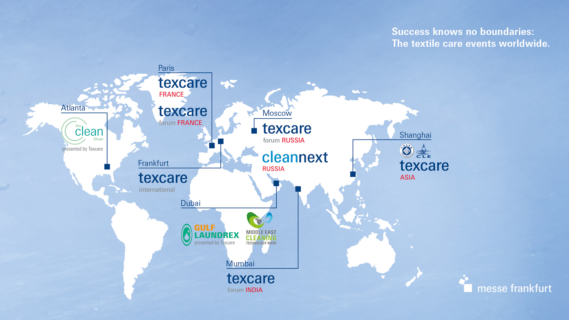Map Texcare worldwide