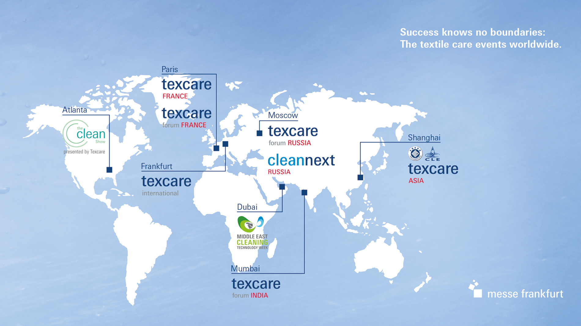 Weltkarte Texcare weltweit